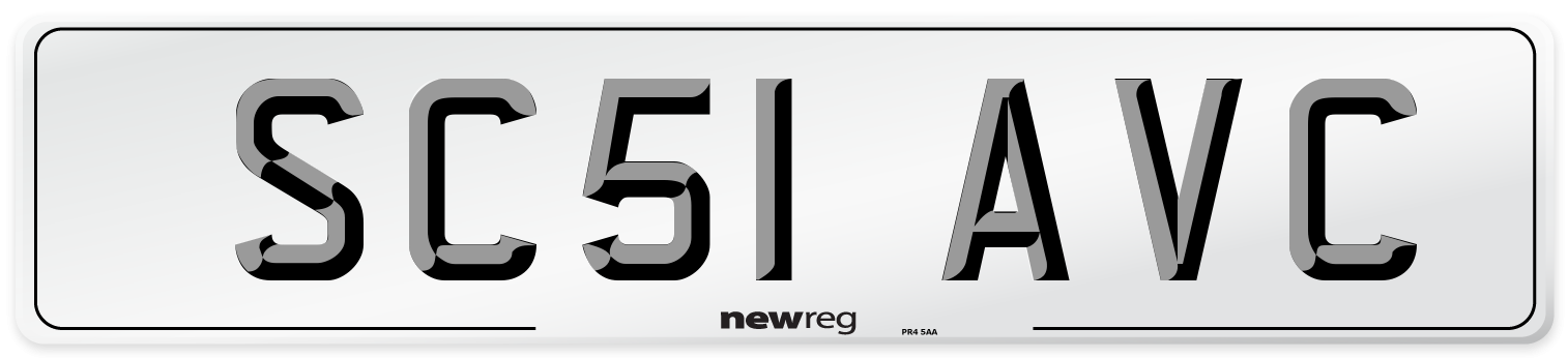 SC51 AVC Number Plate from New Reg